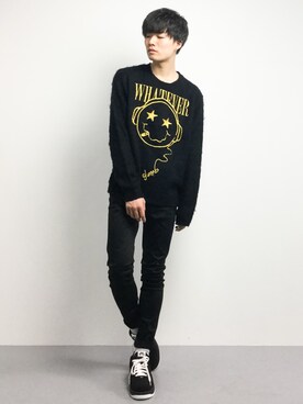 「glamb（グラム）のアイテム（トップス）」を使った、武井一輝さん（メンズ・173cm）の冬コーディネート