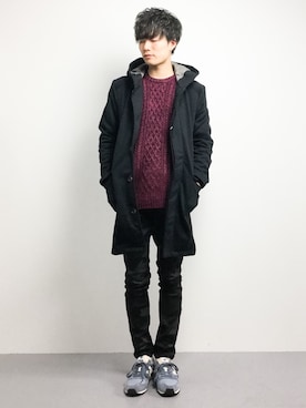 「HVC（エイチブイシー）のアイテム（ジャケット/アウター）」を使った、武井一輝さん（メンズ・173cm）の冬コーディネート