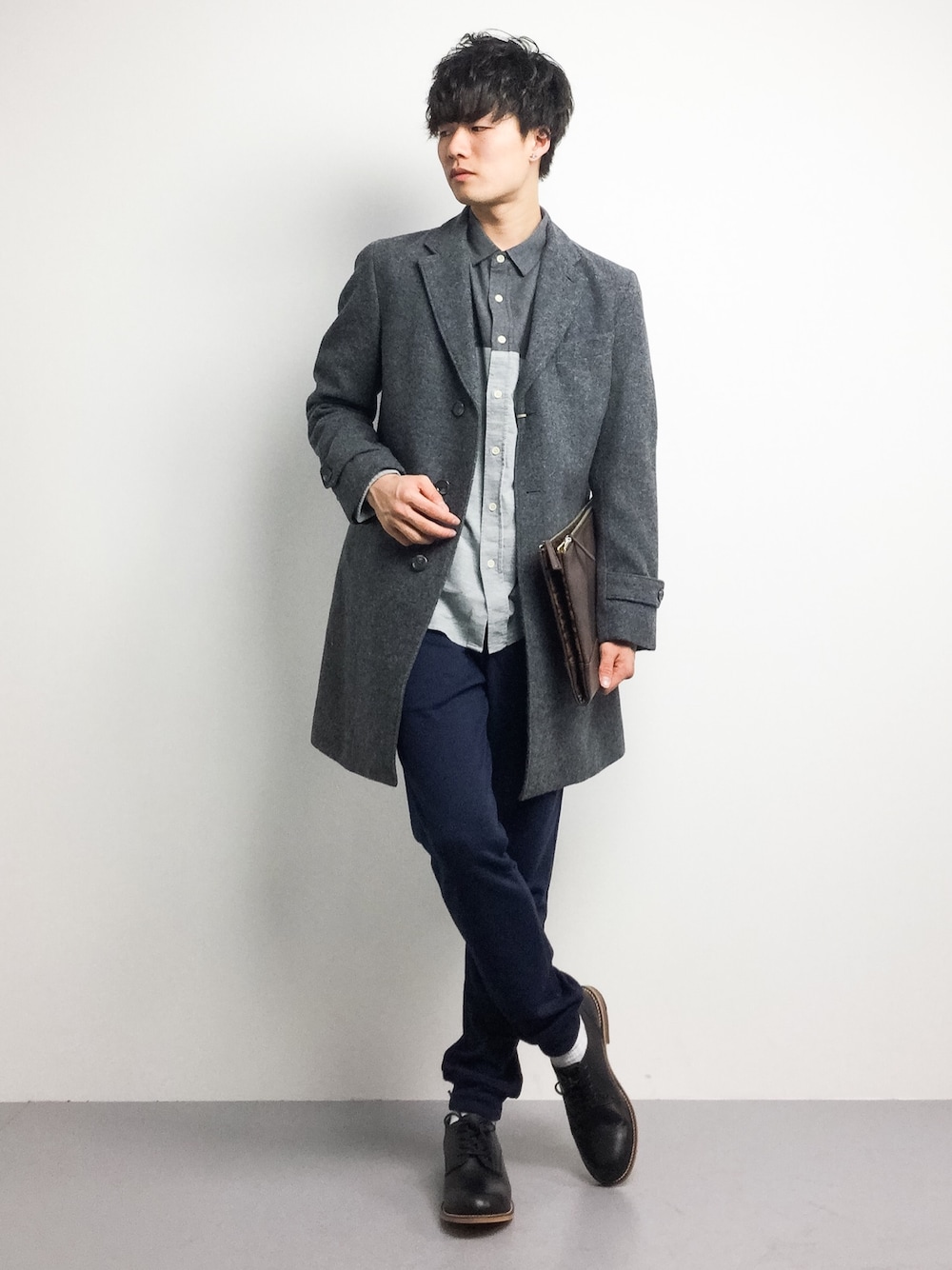 The DUFFER of ST.GEORGEのチェスターコートを使った人気ファッション