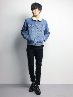 「unrelaxing（アンリラクシング）のアイテム（パンツ）」を使った、武井一輝さん（メンズ・173cm）の冬コーディネート