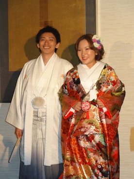 「アイテム（水着/着物・浴衣、レッド系）」を使った、まゆさん（レディース・160cm）の冬コーディネート