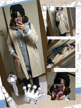 「AS KNOW AS plus（アズノゥアズプラス）のアイテム（チェスターコート）」を使った、みどりむし♪さん（レディース・148cm）の春コーディネート