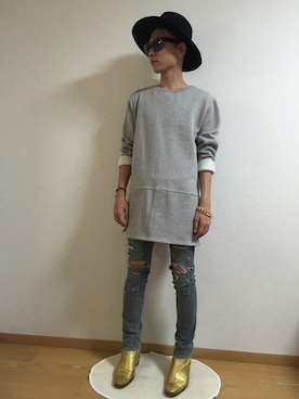 「L.H.P（エルエイチピー）のアイテム（スウェット）」を使った、Akira Hiedaさん（メンズ・175cm）の秋コーディネート