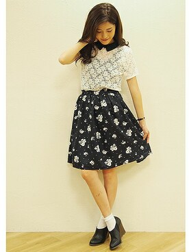 「one after another NICE CLAUP（ワンアフターアナザーナイスクラップ）のアイテム（ブーティ）」を使った、Juri.さん（レディース・162cm）の秋コーディネート