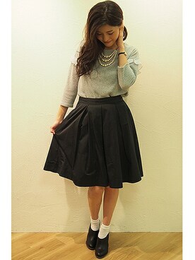 「one after another NICE CLAUP（ワンアフターアナザーナイスクラップ）のアイテム（ブーティ）」を使った、Juri.さん（レディース・162cm）の秋コーディネート