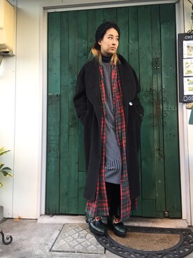 「L.L.Bean（エルエルビーン）のアイテム（その他アウター）」を使った、ayu&kinakoさん（レディース・166cm）の冬コーディネート