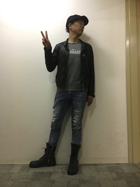 「ラブ＆ピース2016」｜「アイテム（ジャケット/アウター）」を使った、チャムさん（メンズ・168cm）の秋コーディネート