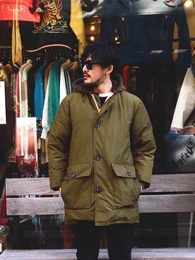 「Eddie Bauer（エディーバウアー）のアイテム（ジャケット/アウター）」を使った、hajime722さん（メンズ・176cm）の冬コーディネート