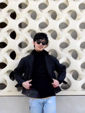 「アイテム（ウォレットチェーン）」を使った、hajime722さん（メンズ・176cm）の冬コーディネート