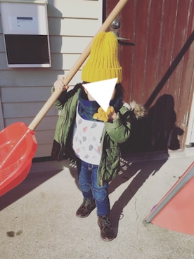 「OLD NAVY（オールドネイビー）のアイテム（ミリタリージャケット）」を使った、Leeさんさん（キッズ・90cm）の冬コーディネート