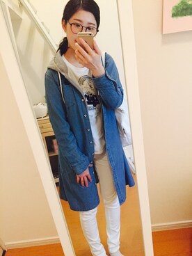 「AS KNOW AS plus（アズノゥアズプラス）のアイテム（その他アウター）」を使った、pyonchiさん（レディース・161cm）の春コーディネート