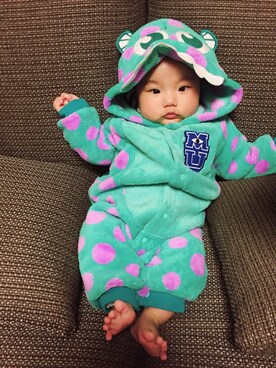 「アイテム（ママ＆ベビー、グリーン系）」を使った、hiro100628さん（キッズ・60cm）の秋コーディネート