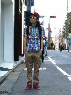 「AVIREX（アヴィレックス）のアイテム（キャップ）」を使った、mr.sakuraiさん（メンズ・168cm）の春コーディネート