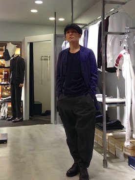 「ロングジャケット」｜「アイテム（ジャケット/アウター）」を使った、miyaさん（メンズ・169cm）の秋コーディネート