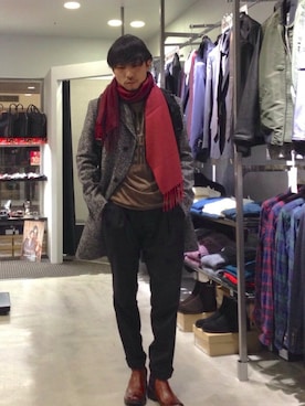 「HAMNETT（ハムネット）のアイテム（ブーツ）」を使った、miyaさん（メンズ・169cm）の秋コーディネート