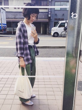 「Another Edition」｜「アイテム（カーゴパンツ）」を使った、わか さん（レディース・155cm）の夏コーディネート