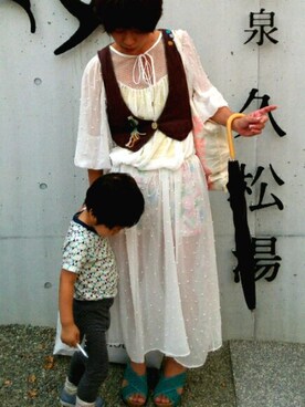 「チャイハネ（チャイハネ）のアイテム（ベスト）」を使った、青山　知香さん（レディース・160cm）の夏コーディネート