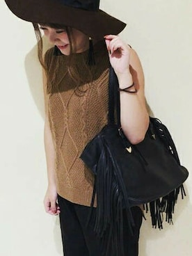 「hat」｜「アイテム（帽子）」を使った、SPIGA OFFICIALさん（レディース・167cm）の秋コーディネート