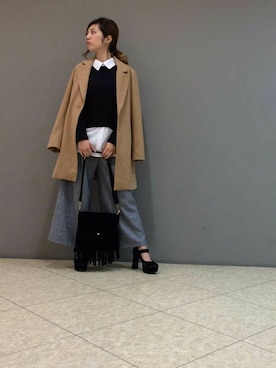 「mode」｜「アイテム（チェスターコート）」を使った、SPIGA OFFICIALさん（レディース・167cm）の秋コーディネート