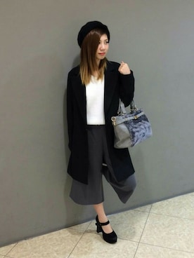 「mode」｜「アイテム（チェスターコート）」を使った、SPIGA OFFICIALさん（レディース・167cm）の冬コーディネート