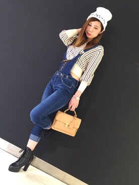 「SPIGA（スピーガ）のアイテム（オールインワン・サロペット）」を使った、SPIGA OFFICIALさん（レディース・162cm）の冬コーディネート