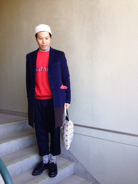 「MR.GENTLEMAN（ミスタージェントルマン）のアイテム（レッグウェア）」を使った、マーチンさん（メンズ・170cm）の冬コーディネート