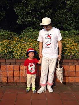「PETIT BATEAU（プチバトー）のアイテム（帽子）」を使った、マーチンさん（メンズ・170cm）の夏コーディネート