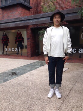 「KIJIMA TAKAYUKI」｜「アイテム（ブルゾン）」を使った、マーチンさん（メンズ・170cm）の秋コーディネート