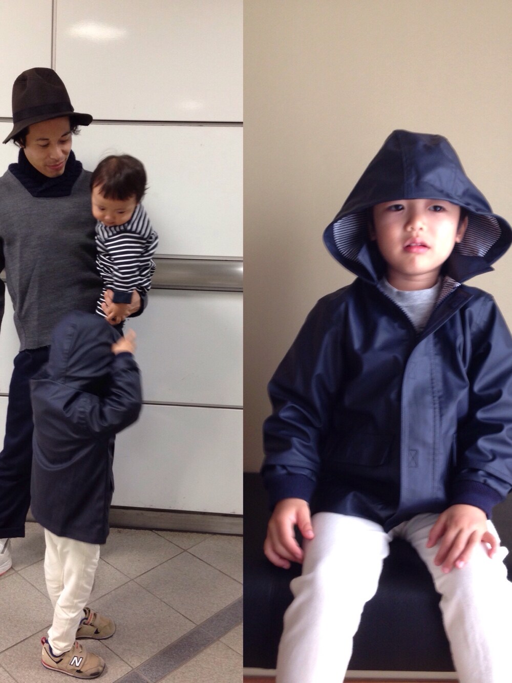 「kolor / BEACON、KIJIMA TAKAYUKI、ハット、サルエルパンツ、petit bateau」｜「KIJIMA TAKAYUKIのハット kijima tajayuki（ハット、ブラウン系）」を使った、マーチンさん（キッズ・110cm）の秋コーディネートの1枚目の写真