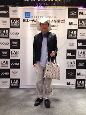 「Paraboot」｜「アイテム（ライダースジャケット）」を使った、マーチンさん（メンズ・170cm）の春コーディネート