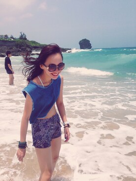 「FOREVER 21（フォーエバー トゥエンティーワン）のアイテム（スカート、その他）」を使った、poohさん（レディース・161cm）の夏コーディネート