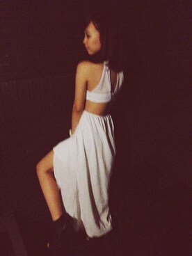 「bonbonchicのアイテム（ワンピース、ホワイト系）」を使った、poohさん（レディース・161cm）の夏コーディネート