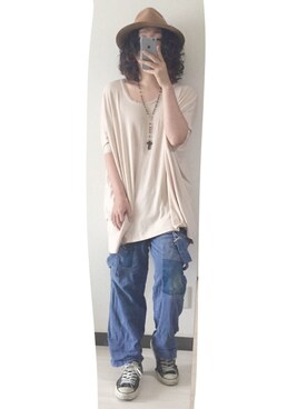 「アイテム（サロペット/オーバーオール）」を使った、Roftさん（メンズ・170cm・10代）の夏コーディネート
