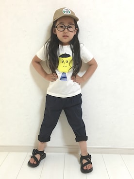 「ロングヘア」｜「アイテム（キャップ）」を使った、annさん（キッズ・100cm）の春コーディネート