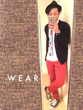「アイテム（ネクタイ、レッド系）」を使った、Miiさん（メンズ・175cm）の春コーディネート