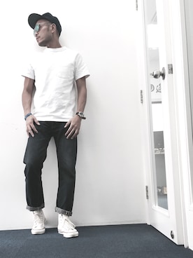 「CARRERA（カレラ）のアイテム」を使った、Brianさん（メンズ・180cm）の春コーディネート