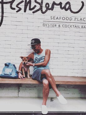 「STARTER BLACK LABEL（スターターブラックレーベル）のアイテム（帽子）」を使った、Brianさん（メンズ・180cm）の秋コーディネート