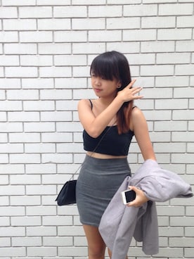 「skirt」｜「アイテム（スーツジャケット）」を使った、DesireeNgさん（レディース・157cm）の冬コーディネート