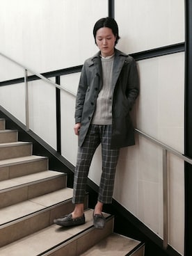 「EDIFICE（エディフィス）のアイテム（モカシン/デッキシューズ）」を使った、417 by EDIFICE天神店　スタッフさん（メンズ・173cm）の春コーディネート