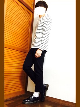 「Dr. Martens（ドクターマーチン）のDr.Martens (ドクターマーチン)/1461 3EYE GIBSON SHOES（その他シューズ）」を使った、たっくんさん（メンズ・175cm）の春コーディネート