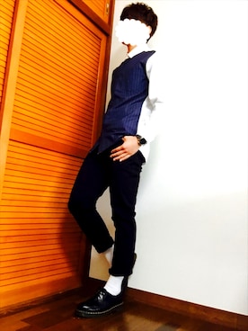「Dr. Martens（ドクターマーチン）のDr.Martens (ドクターマーチン)/1461 3EYE GIBSON SHOES（その他シューズ）」を使った、たっくんさん（メンズ・175cm）の春コーディネート