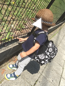 「abcd（ナシ）のアイテム（バッグ）」を使った、ryooonさん（キッズ・90cm）の夏コーディネート