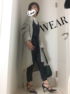 「ZARA BASIC（ザラベーシック）のアイテム（サロペット/オーバーオール）」を使った、KAORIさん（レディース・155cm）の秋コーディネート