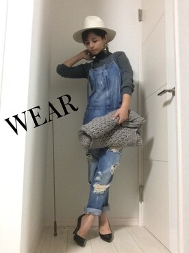 「PLAY ROOM（プレイルーム）のアイテム」を使った、KAORIさん（レディース・155cm）の秋コーディネート