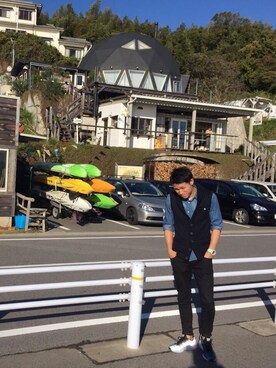 「G-STAR RAW（ジースターロゥ）のアイテム（その他アウター）」を使った、DJ   YUUMAさん（メンズ・178cm）の秋コーディネート