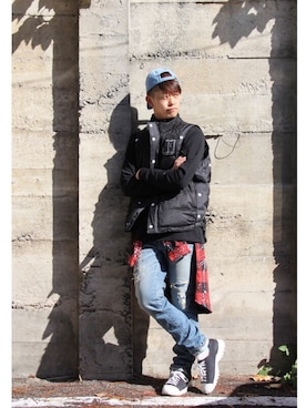 「PHENOMENON（フェノメノン）のアイテム（シューズ）」を使った、RiKUさん（メンズ・171cm）の秋コーディネート