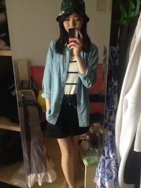 「Dr. Martens（ドクターマーチン）のDr.Martens (ドクターマーチン)/1460 8ホールブーツ（ブーツ、ブラック系）」を使った、zoelioaさん（レディース・171cm）の夏コーディネート