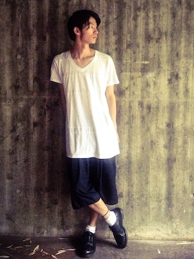 「KRIS VAN ASSCHE（クリスヴァンアッシュ）のアイテム（パンツ）」を使った、KIKAKUさん（メンズ・175cm）の夏コーディネート