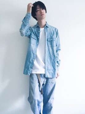 「ブルー x ホワイト」｜KIKAKUさん（メンズ・175cm）の春コーディネート