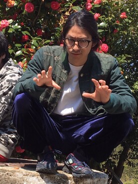「MIHARAYASUHIRO（ミハラヤスヒロ）のアイテム（ブルゾン）」を使った、KIKAKUさん（メンズ・175cm）の春コーディネート